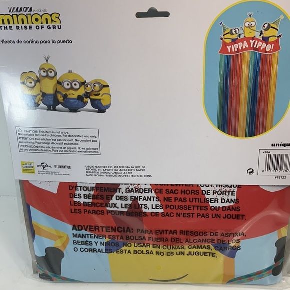 Minions The Rise of Gru Birthday Party Rainbow Door Fringe Curtain. All ages - Picture 2 of 4